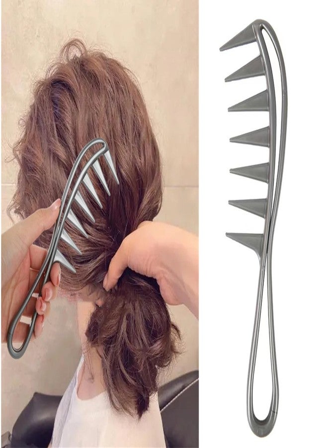 Dladhict 2Pcs Wide Tooth Comb for Wet Curly Wavy Thick Long Hair - Premium Plastic Grip for Wigs, Barber Salon - Large Shark Teeth Anti-Static Hair Combs for Men Women (Black, Grey) - Image 5